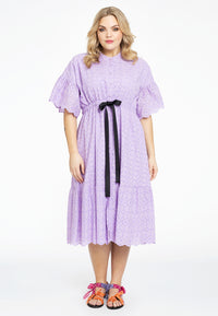 Dress broderie anglaise - light purple - #2