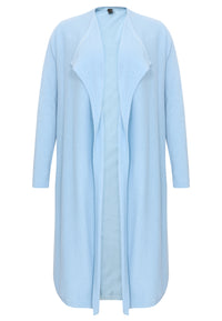 Cardigan drape neck cashmere - light blue - #4