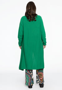 Cardigan drape neck cashmere - green - #3