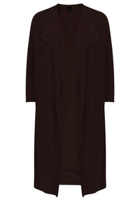 Cardigan drape neck cashmere - brown - #4