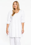Tunic wide bottom cuff COTTON - white