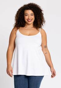 Singlet spaghetti A-line VISCOSE - white - #1