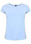 T-shirt cap sleeves COTTON - light blue - #4