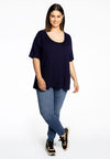 T-shirt a-lijn viscose - blauw