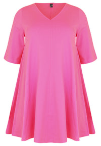Tunic Swing short sleeve COTTON - pink - #4