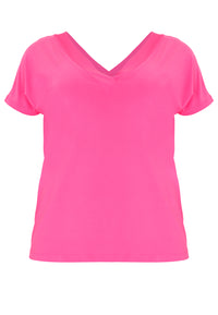 T-shirt v-neck DOLCE - pink - #4