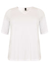 T-shirt v-neck relax fit COTTON - white - #4
