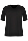 T-shirt v-neck relax fit COTTON - black - #1