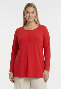 Tunic flare buttons COTTON - red - #1