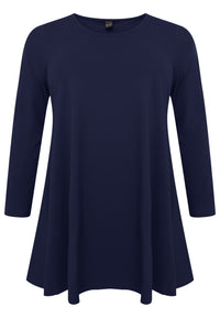 Tunic longsleeve wide bottom COTTON - blue - #4
