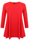 Tunic longsleeve wide bottom COTTON - red - #4
