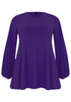 Tunic wide bottom V-neck Dolce - purple - #4