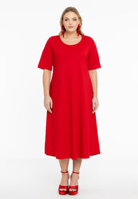 Maxi dress A-line COTTON - red - #2