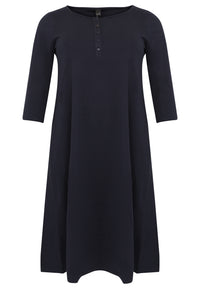 Long A-line dress COTTON - blue - #4