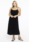 Dress spaghetti elastic waist dolce - Zwart