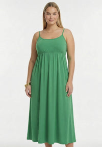 Dress spaghetti elastic waist DOLCE - green - #1