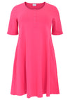 Dress A-line buttons COTTON - pink - #4