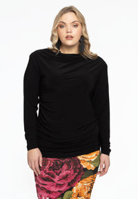 Tunic asymmetric pleats DOLCE - black - #1