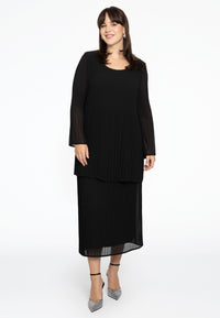 Skirt irregular pleats - black - #2