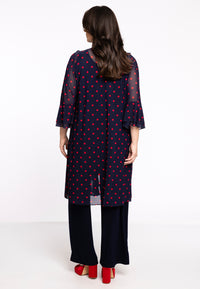 Cardi-Blouse Frilled DOTS - blue - #3