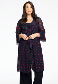 Cardi-Blouse Frilled DOTS - blue - #1