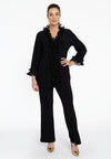 Blouse A-line plisse ruffles DOLCE - black - #1