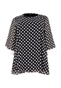 Tunic wide bottom DOTS - black - #3