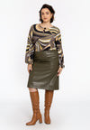 Pencil skirt FAUX LEATHER - light green - #3