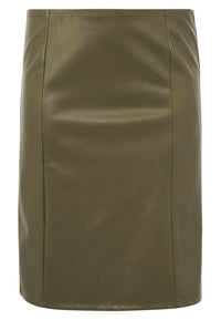 Pencil skirt FAUX LEATHER - light green - #4