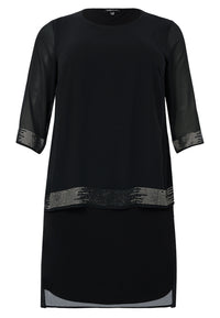 Dress with beads CHIFFON - black - #4