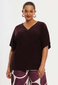 T-shirt V-neck R DOLCE - dark red - #1