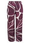 Trousers loose FLORAL MERLOT - dark red - #4