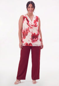 Trousers relaxed CHERRY - dark red - #1