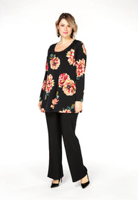 Tunic flare beaded BARI - black - #1