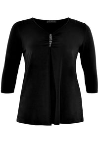 Shirt A-line beaded DOLCE - black - #3