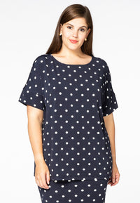 Shirt wide short sl DOTS - blue - #2