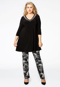 Tunic wide bottom beaded DOLCE - black - #1