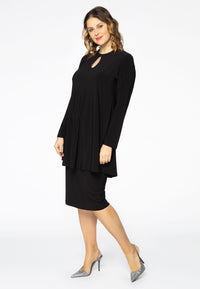 Tunic wide bottom slit DOLCE - black - #1