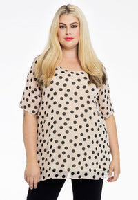 Tunic A-line POLKA - ecru - #2