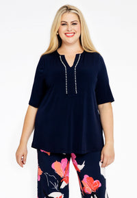 Tunic A-line pearls DOLCE - blue - #2