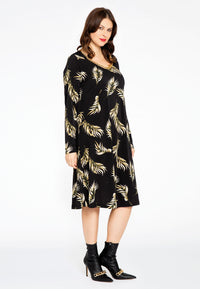 Dress A-line PALM - black - #1