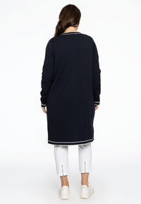 Cardigan contrast piping - blue - #3