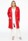 Cardigan contrast piping - red