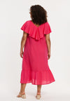 Dress swing ruffles SOFT COTTON - pink - #4