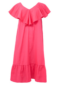 Dress swing ruffles SOFT COTTON - pink - #5