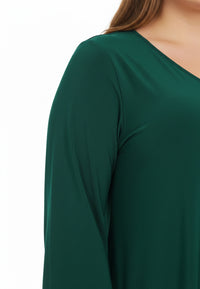 Dress V-neck DOLCE - dark green - #5