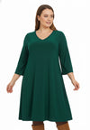 Dress V-neck DOLCE - dark green