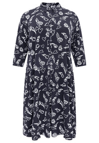 Blouse midi TULIP/HEART - blue - #4