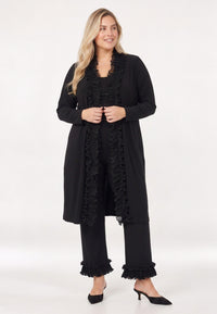 Cardigan long frill UNI DOLCE - black - #1