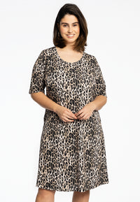 Dress A-line LEOPARD - brown - #2